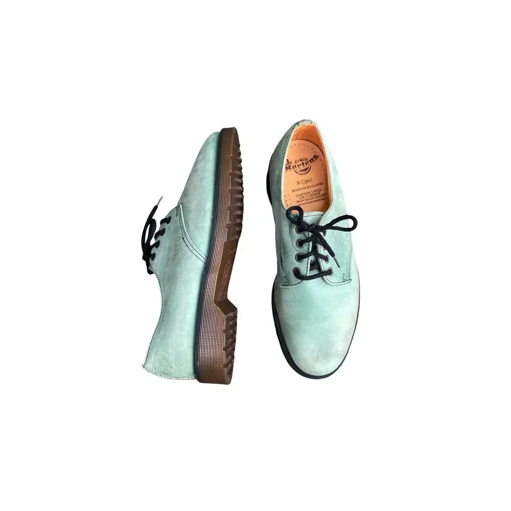 Dr. Martens Made in England Aqua Nubuck 4 Eye Oxfords Deadstock UK 8 US 9